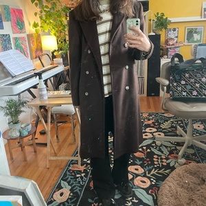 Chocolate brown wool trench coat